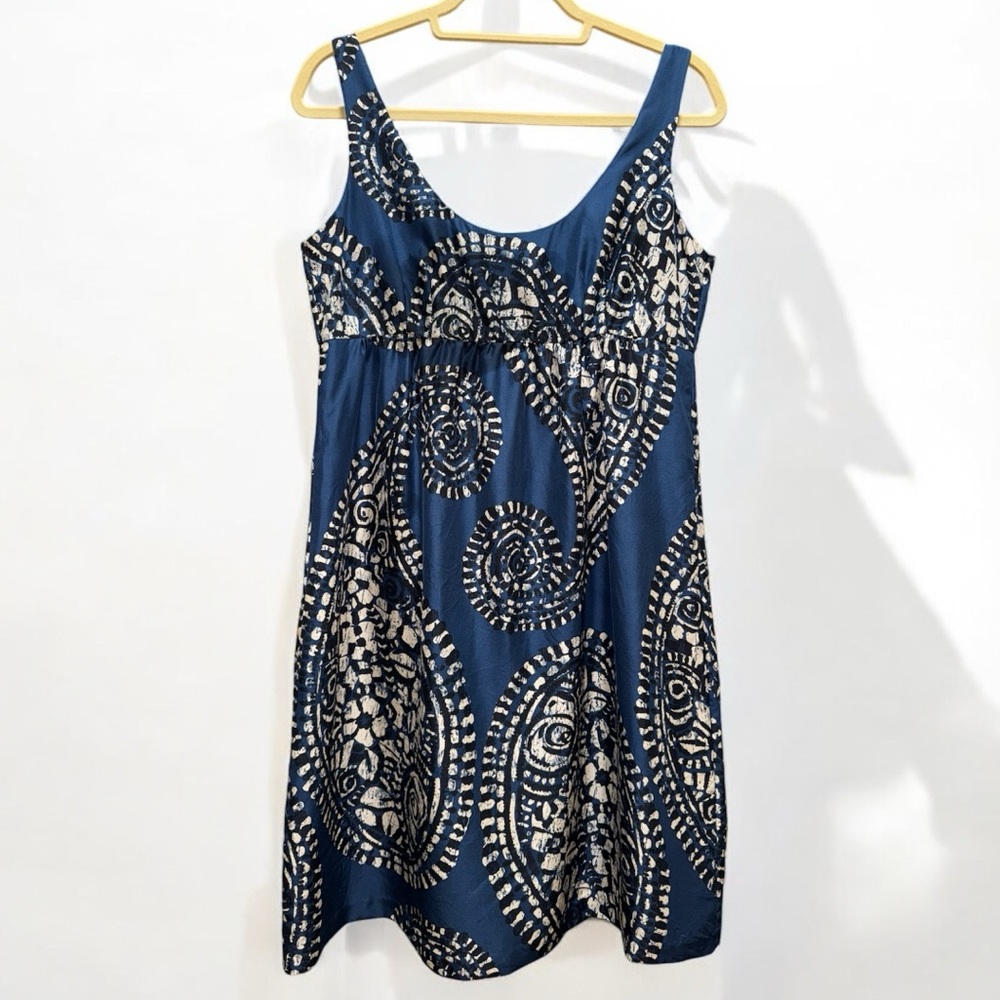 Michael Kors Silk Midnight Blue Paisley Pattern dress size 8